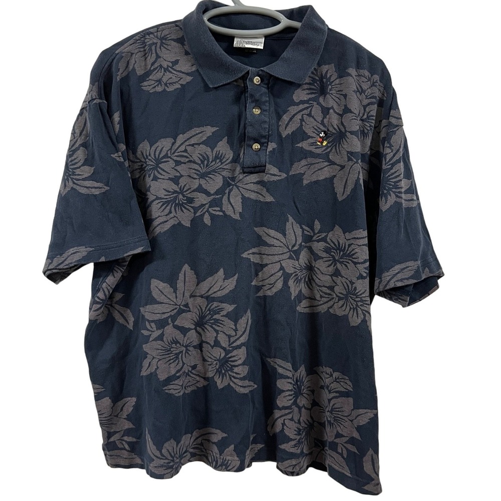 Men's Walt Disney World, Disneyland, Mickey flower‎ polo XL